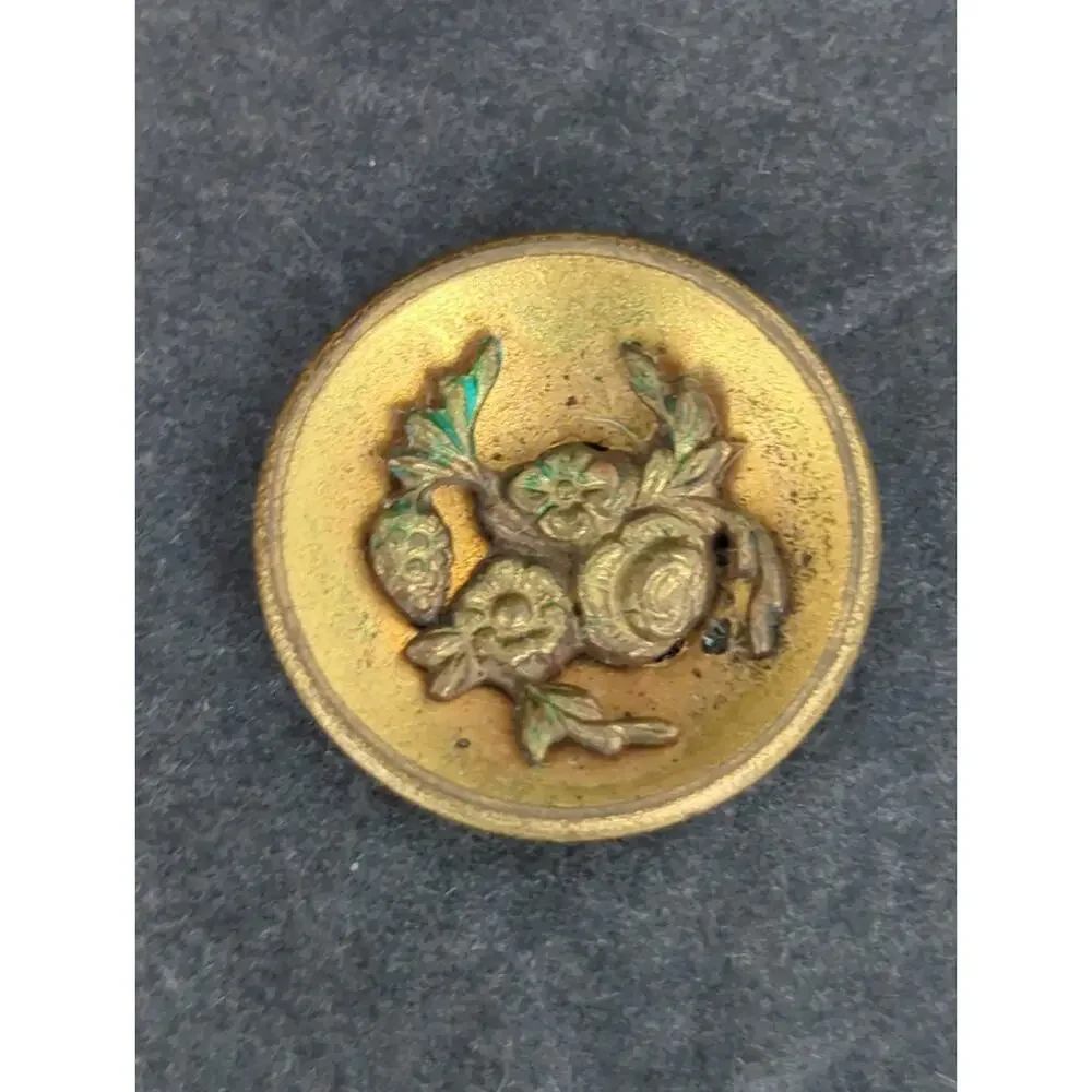 LOT DD of 10 Antique Vintage Victorian Brass Mixed Materials Buttons ESTATE FIND